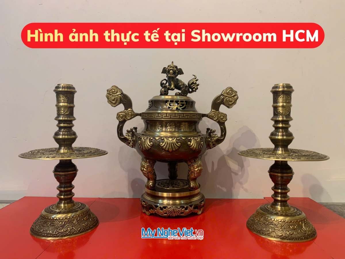 Bộ Tam Sự Bằng Đồng Cạo màu Chạm Hoa Sòi MNV-DD18/40 cao mau soi