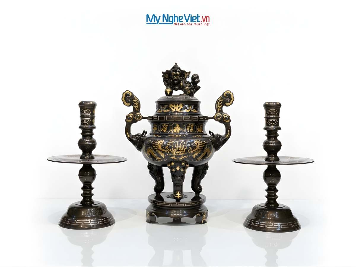 Bộ tam sự đồng tam khí đỉnh cao 60cm