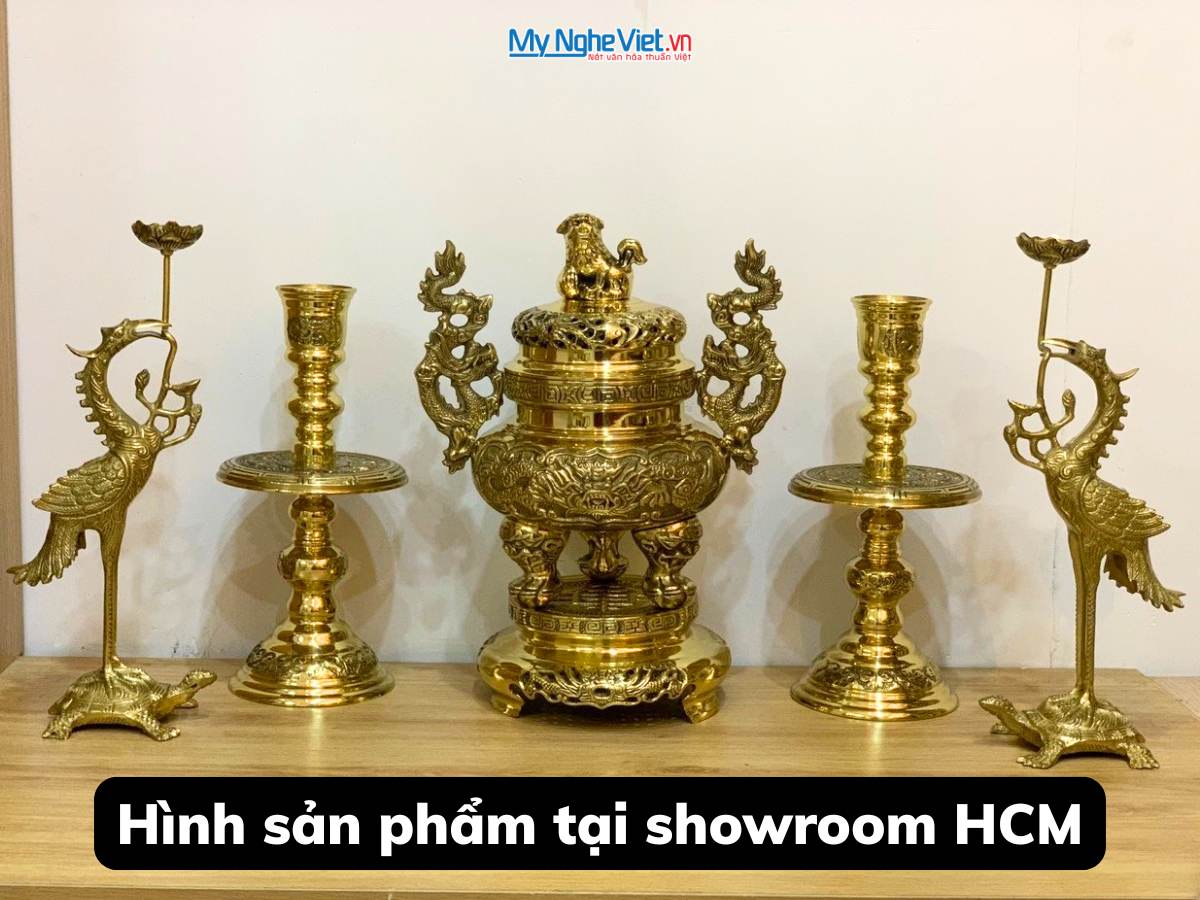 Bộ ngũ sự đồng vàng đỉnh 40cm MNV-DD21