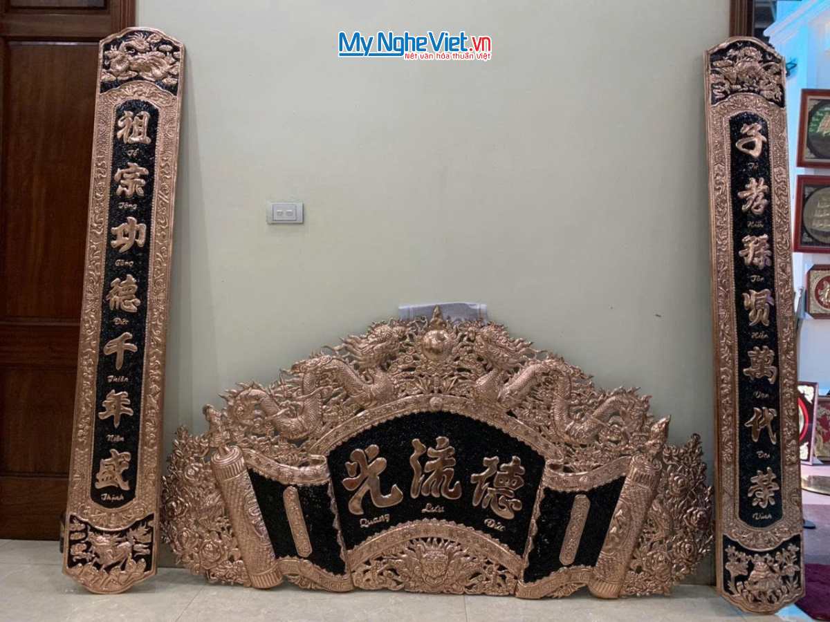 Hoành phi câu đối đồng - Cuốn thư câu đối mẫu 1
