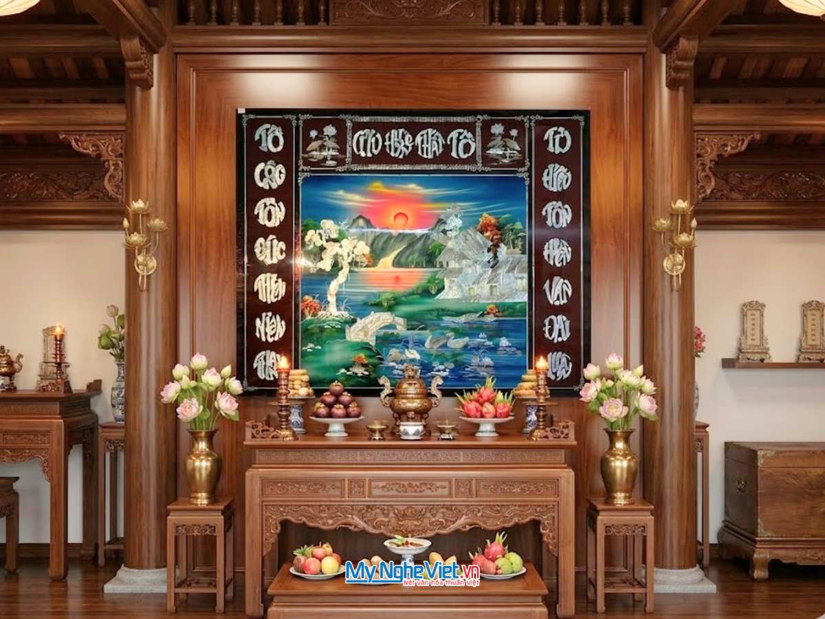 Liễn cẩn ốc Cửu Huyền Thất Tổ Cao 108x128 SMA195/1112